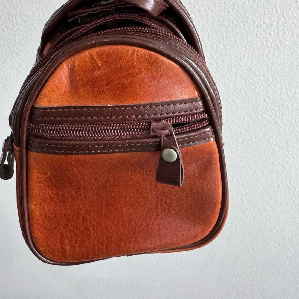 T-Bags Two-Tone Leather Briefcase